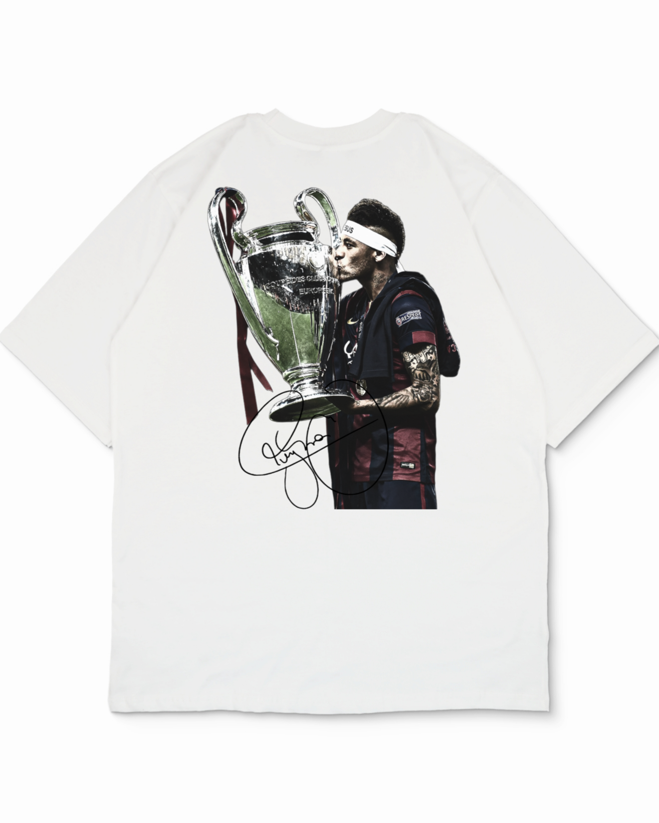 Neymar Signature Back Print Oversized Shirt