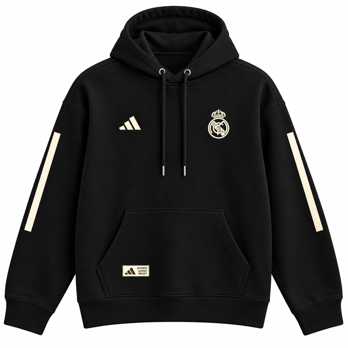 Real Madrid Pure Black Hoodie